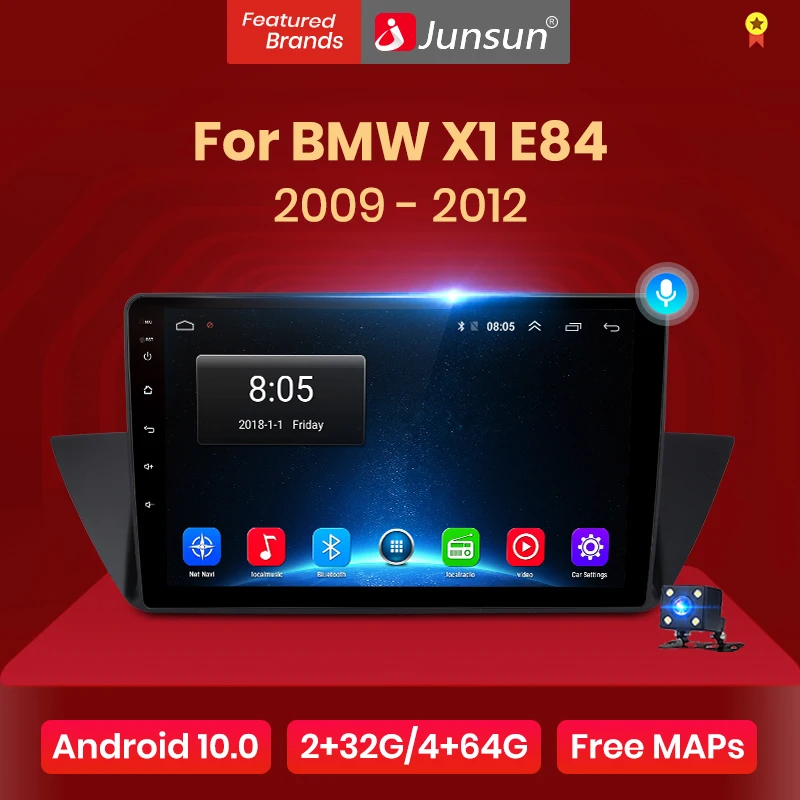 Автомагнитола Junsun V1 pro 4 Гб + 64 ГБ Android 10 для BMW X1 E84 2009 2012 мультимедийный видеоплеер