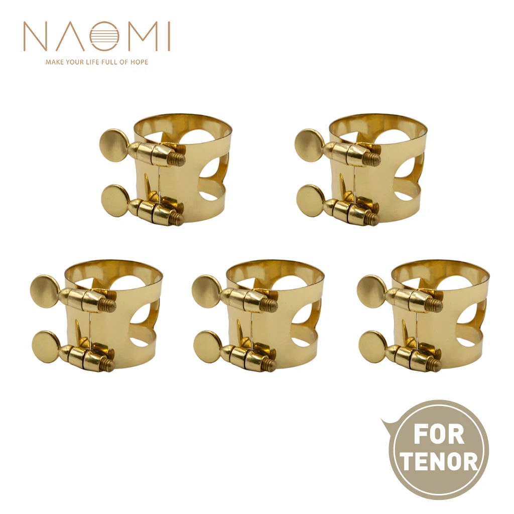 NAOMI 5pcs Tenor Sax Mouthpiece Ligature Metal Ligature For Tenor