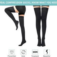 Compression-Socks Stockings Silicone-Band Thigh with for Women Firm-Support Mmhg 20-30