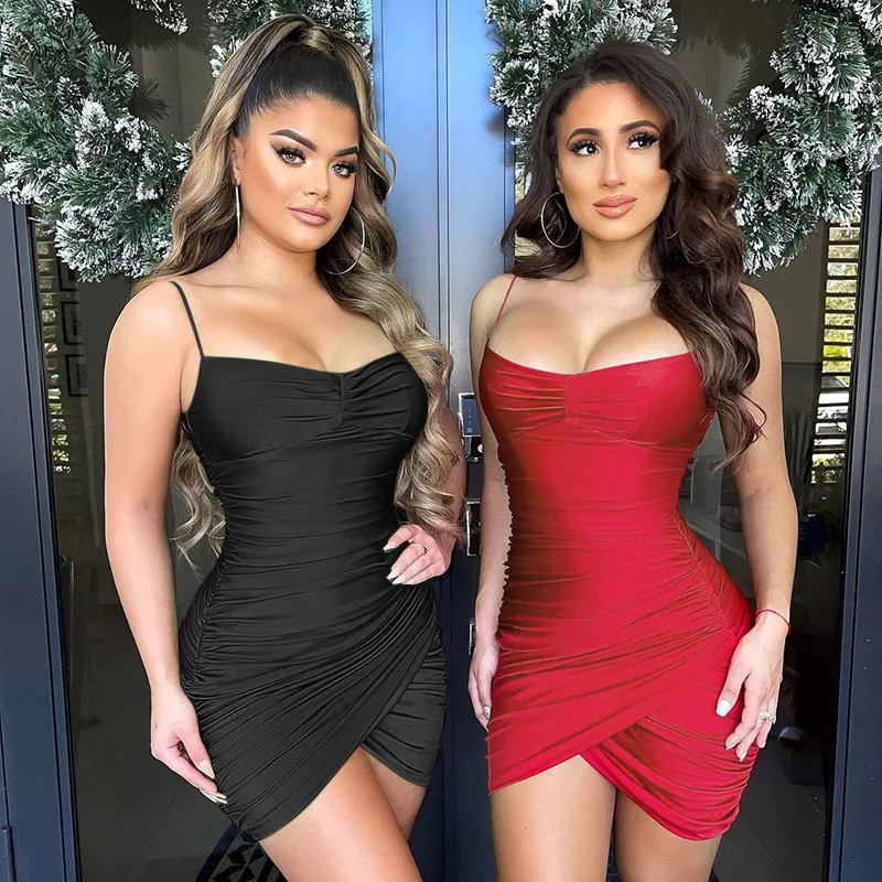 girl in tight black dress