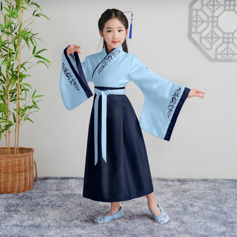 Hanfu для мальчиков и девочек, традиционный китайский национальный костюм, народное платье древней династии, праздничная Новогодняя одежда, костюм Тан, вечерние костюмы для костюмированной вечеринки - Цвет: 9