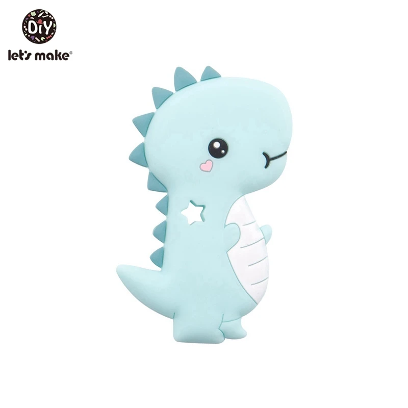 Mint Dino 1 шт. силиконовый Прорезыватель для зубов Bambi Sika олень сенсорная игрушка для новорожденного ребенка аксессуары для ухода за ребенком органический Прорезыватель для зубов - Цвет: Mint Dino