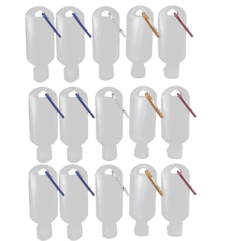 

15pcs/pack 50ml Refillable Bottles with Hook Hand Sanitizer Containers Travel Bottles Alcohol Containers Random Pattern Hook