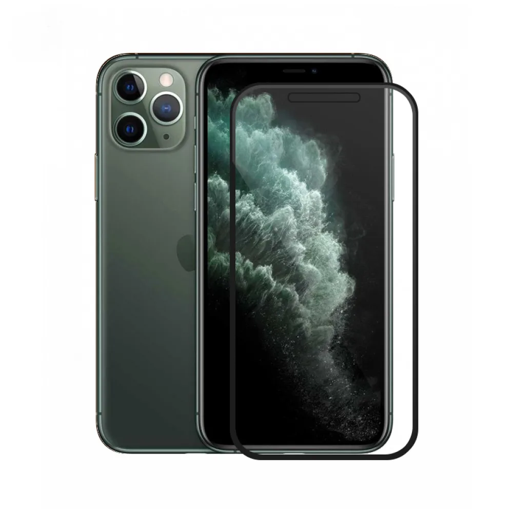 Защитное стекло MEDIAGADGET 3D FULL COVER GLASS для Apple iPhone 11 PRO MAX(полнокл.,прем,черн.рам