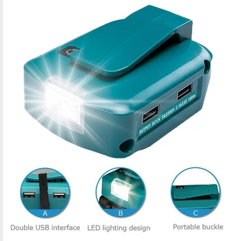 

1pc USB Power Source Adapter 2 USB Ports Durable Li-ion Charger Adapter Power Tool Accessories