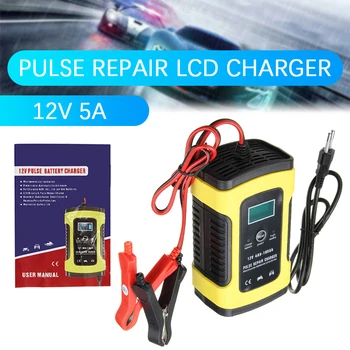 

Car Motorcycle Battery Charger 12V 6A Automatic Intelligent Pulse Repair With LCD Lead AGM GEL WET Lead Battery Charger 100-240V