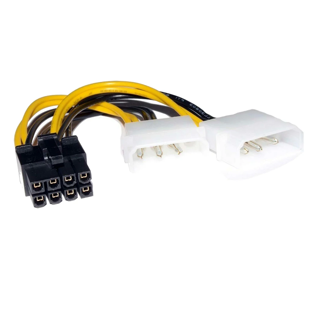 

Dual 4pin to 8pin Adapter Cable PCI-E Power Supply Adapter Cable Graphic Card 180W Power Cord