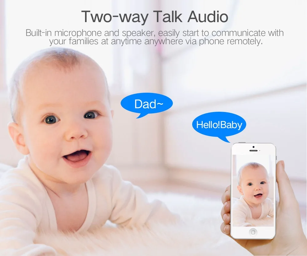 

OEM Home long distance security monitor alarm system Baby /Pet property Cam HD 720P Wireless Wifi IP Camera