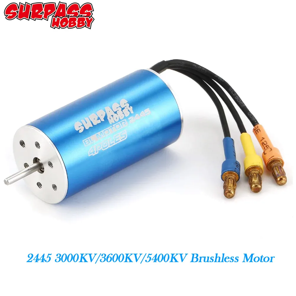KingVal 2445 5400KV Brushless Motor For 1/16 RC Cars – Sensorless, 2.3mm Shaft, Aluminum Heatsink