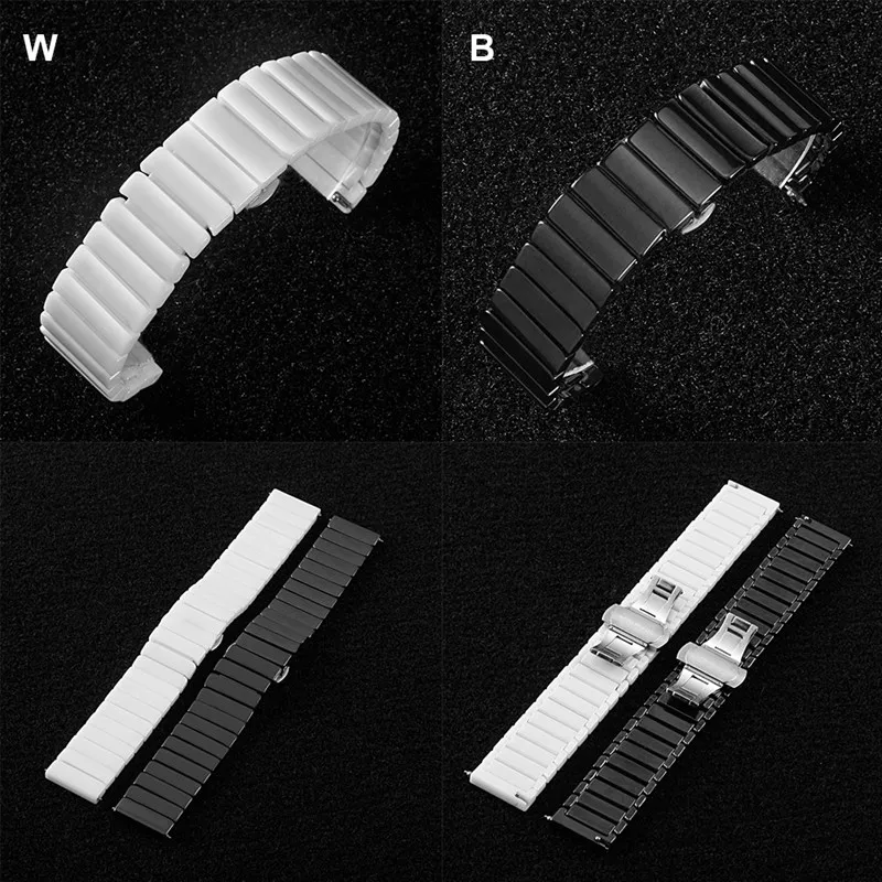 Ремешок для часов, Кнопочная скрытая застежка, керамический браслет, ремешок для наручных часов, Сменные аксессуары для Casio/samsung gear S2/moto