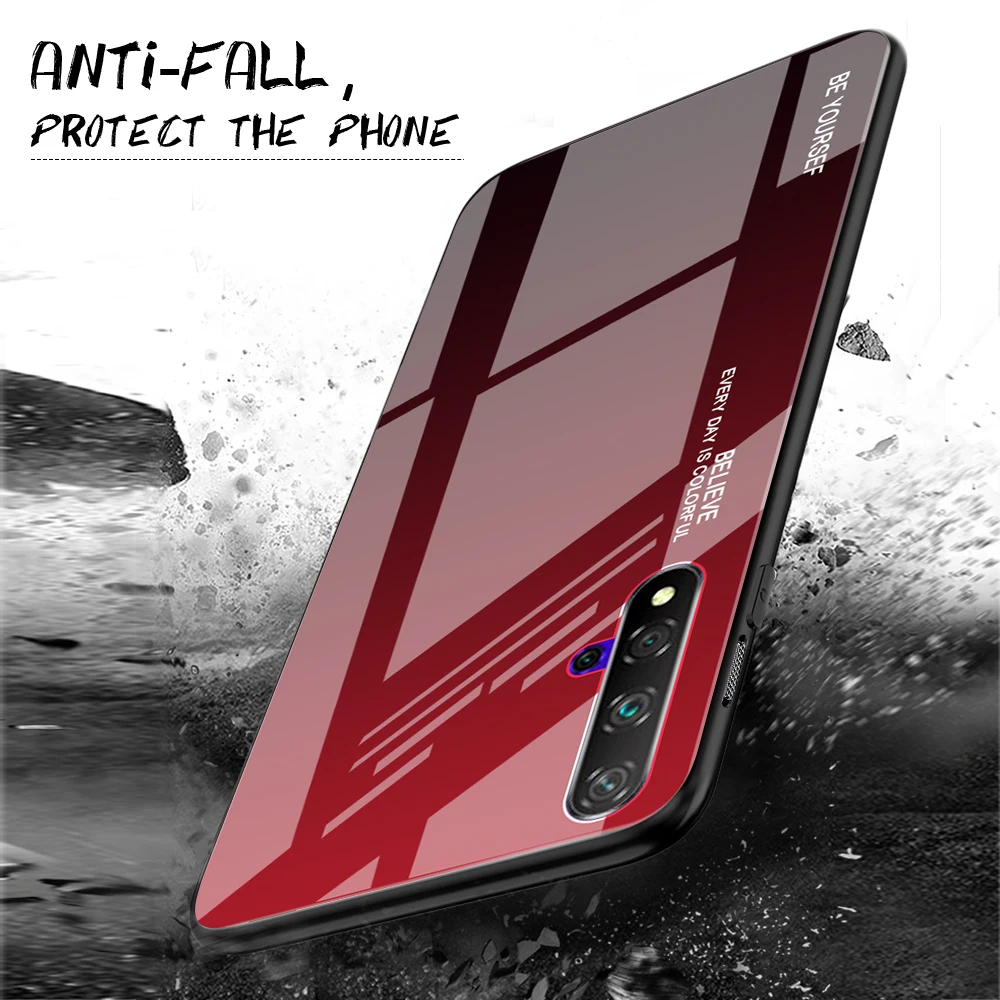 Tempered Glass Case For Honor 20 i pro 10i lite 9x PRO lite 8s 8x max Gradient Colorful For Huawei Enjoy 10 9s E plus phone case