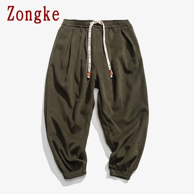 Zongke плотные брюки в тяжелом весе, мужские брюки для бега, мужские брюки, уличная одежда, спортивные штаны, шаровары, мужские брюки, 5XL, осень, новинка