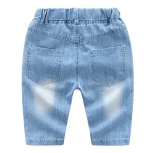 Детские джинсовые шорты до колена тонкие Капри летние ковбойские Капри для мальчиков шорты с поясом для волос класс B 630