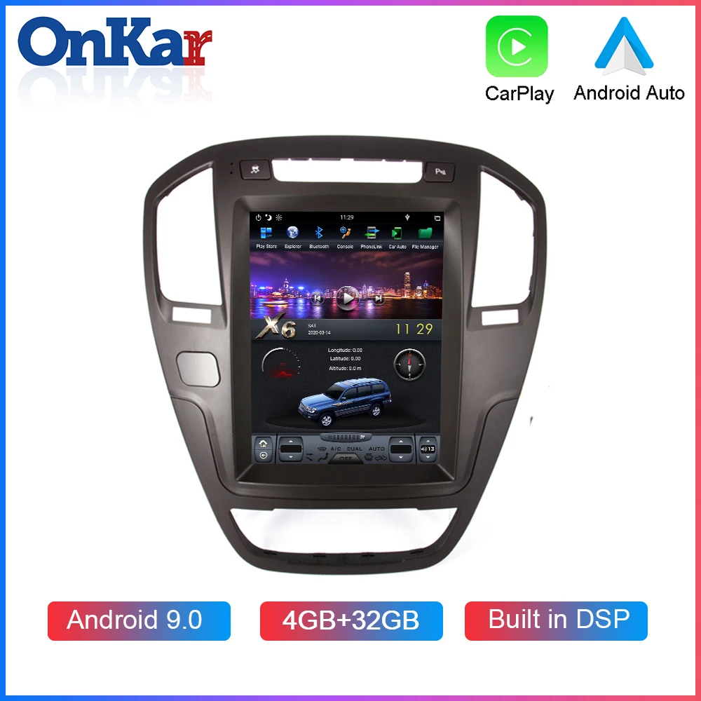 

ONKAR Tesla Screen For Opel Insignia 2009-2013 Android 9.0 4GB+32GB Built in CarPlay DSP Voice Control 1 Din Android Multimedia