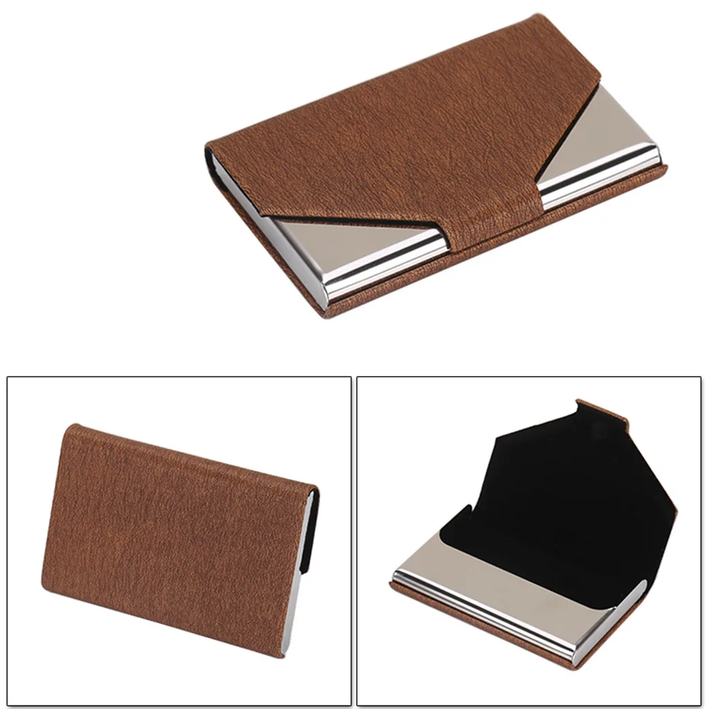 us $4.71 25% off|creative metal men's credit card holder bank card wallet  case box cover business multi cardholder protection purse for women|card &