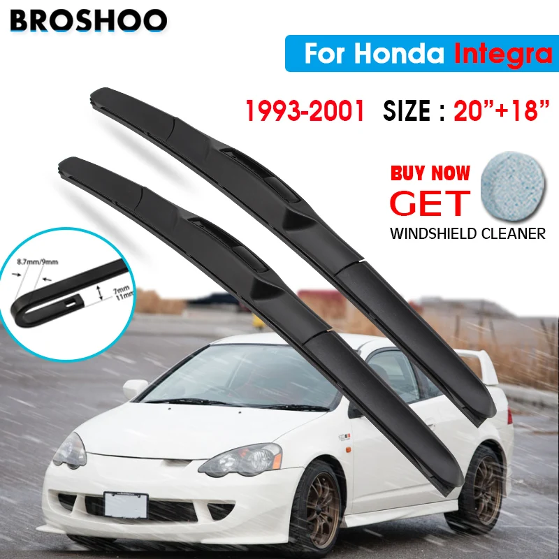 

Щетка стеклоочистителя для Honda Integra 20 "+ 18" 1993-2001 Авто Стеклоочистители для лобового стекла лезвия для мытья окон подходит для U Hook Arms