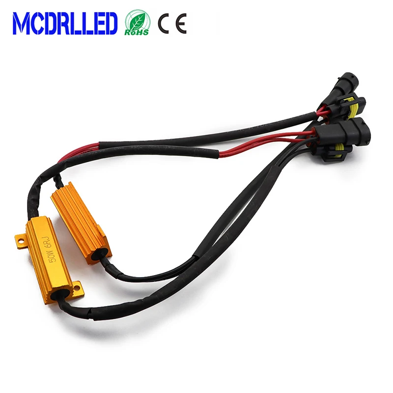 

2PCS H7 Headlight Car LED Canbus Load Resistance 9005 9006 H11 H8 Auto 50W Decoder Controller Warning Resistor 12V