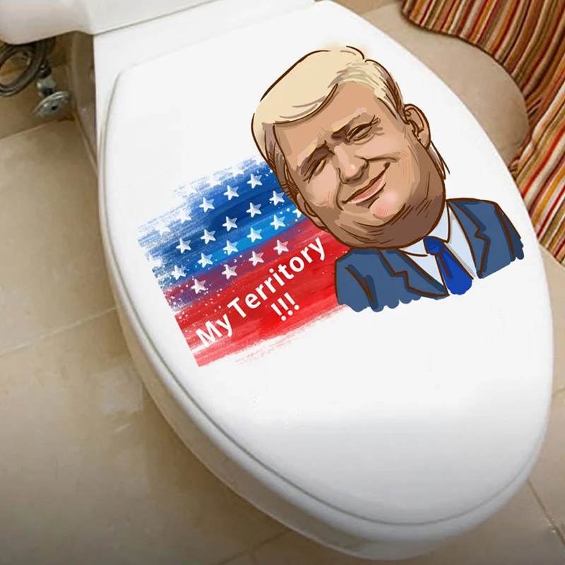 1 шт. козырная наклейка Трамп наклейки Дональд Трамп наклейки для унитаза, стикер для унитаза сиденье для унитаза Наклейка на стену художественная бумага наклейки для ванной комнаты