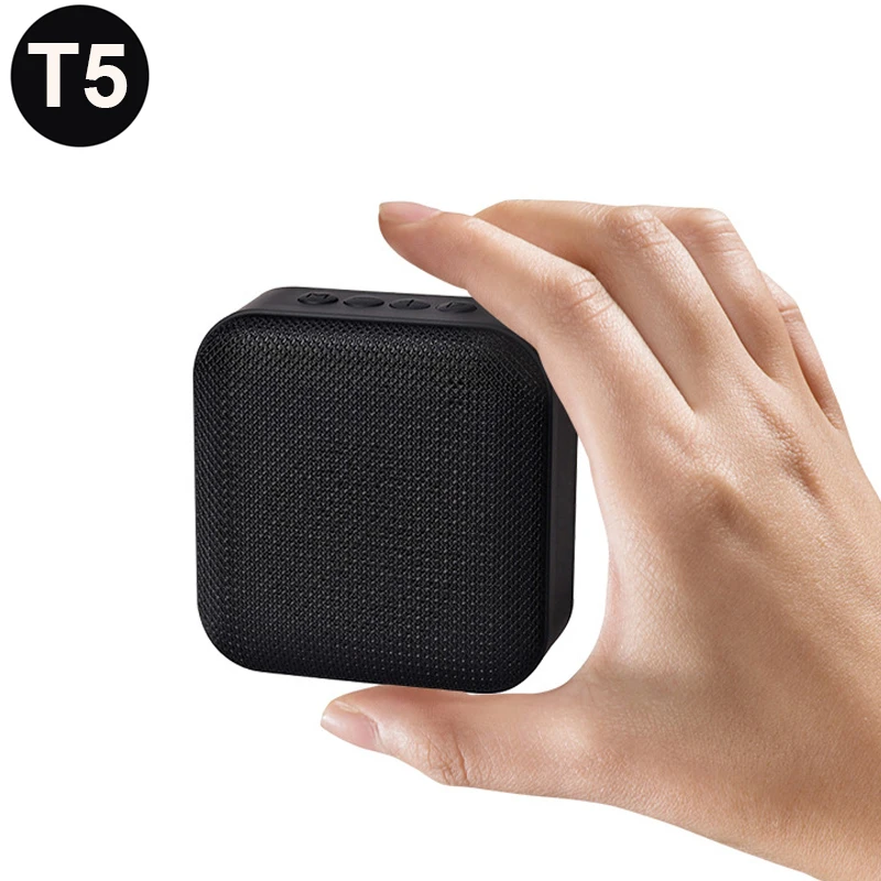 T5 Wireless Powerful Bluetooth Speaker Portable Column Mini Speaker Bluetooth 4.2 Outdoor Column Soundbox with TF card FM radio
