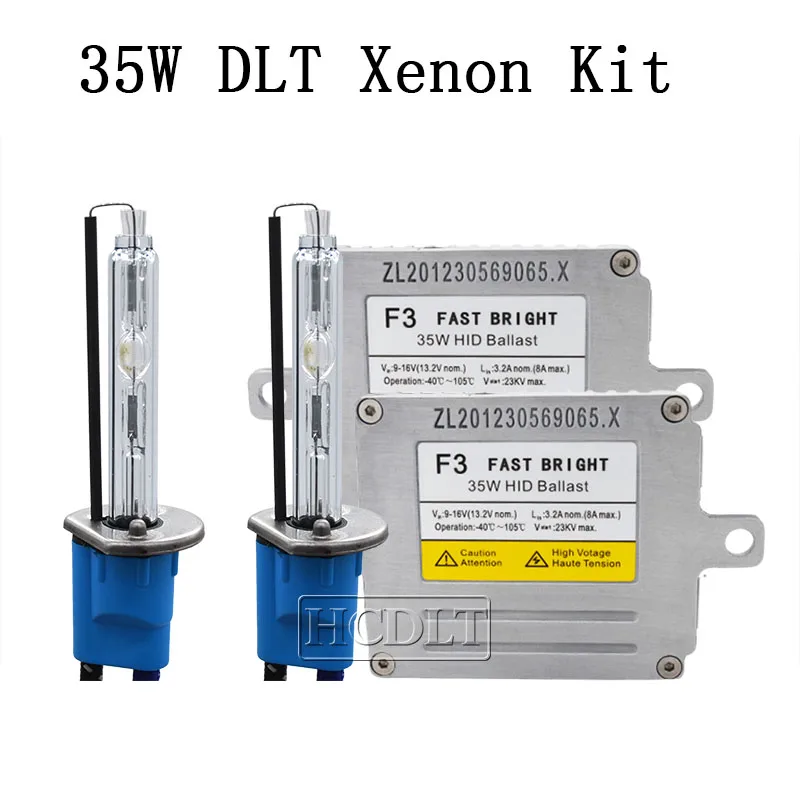 HCDLT 1 Set 35W DLT Ballast Xenon HID Conversion Kit F3 Fast Start AC Slim HID Ballast Car Bulb Xenon H7 H1 H3 H11 D2H 12V 5500K (2)