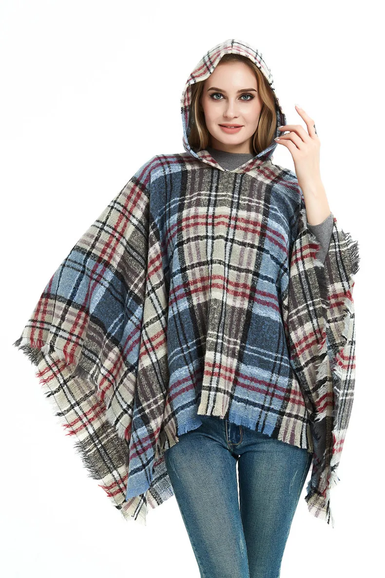Women Winter Poncho with Sleeve Shawls 