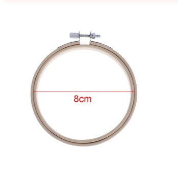 

8cm Embroidery Hoop Ring Wooden Handy Cross Stitch Machine Bamboo Frame Embroidery Hoop Round Needlecraft Sewing Tools