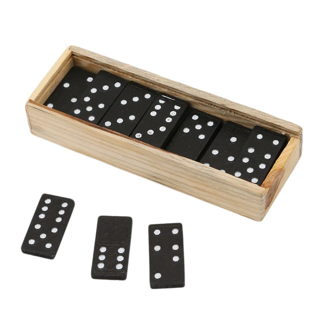 28 Pcs Domino Game Wooden Boxed Traditional Classic Blocks Play Set Toy  Gift New 
