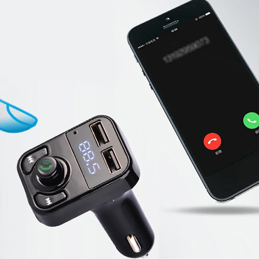 Громкой связи Bluetooth гарнитура для MP3 плеер Bluetooth ресивер FM-передатчик двойной Порты и разъёмы Беспроводной аксессуары из АБС-пластика радио FM модулятор USB Зарядное устройство автомобиль музыкальный плеер