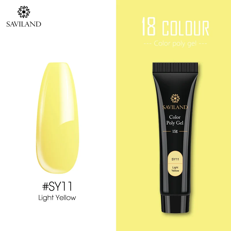 15ml SY11 SAVILAND цветной полигель для наращивания пальцев 24 Цвета УФ-гель для быстрого наращивания 30 г/15 г полигель-лак для ногтей Твердый Гель-лак для ногтей - Цвет: 15ml SY11