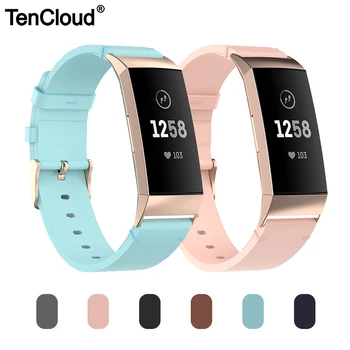 

Tencloud Leather Band For Fitbit Charge 4 Smart Watch Strap For Charge 3/3 se Replacement Genuine Leather Wristband Quick Fit