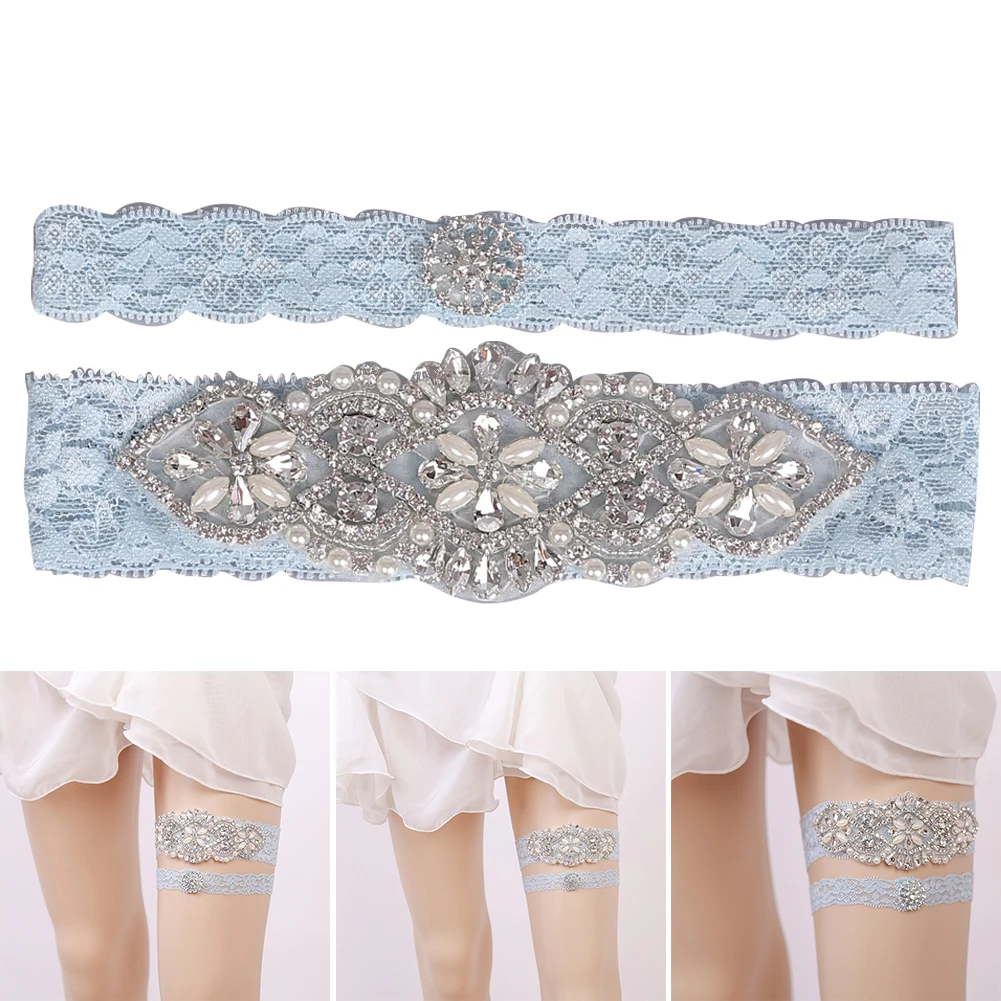 2 шт./компл. бедра замысловатые Бисер Портативный подарок кружевные подвязки эластичные ежедневные вечерние ногу с цветочным рисунком для свадебных торжеств Стразы Выходные туфли на выпускной бал