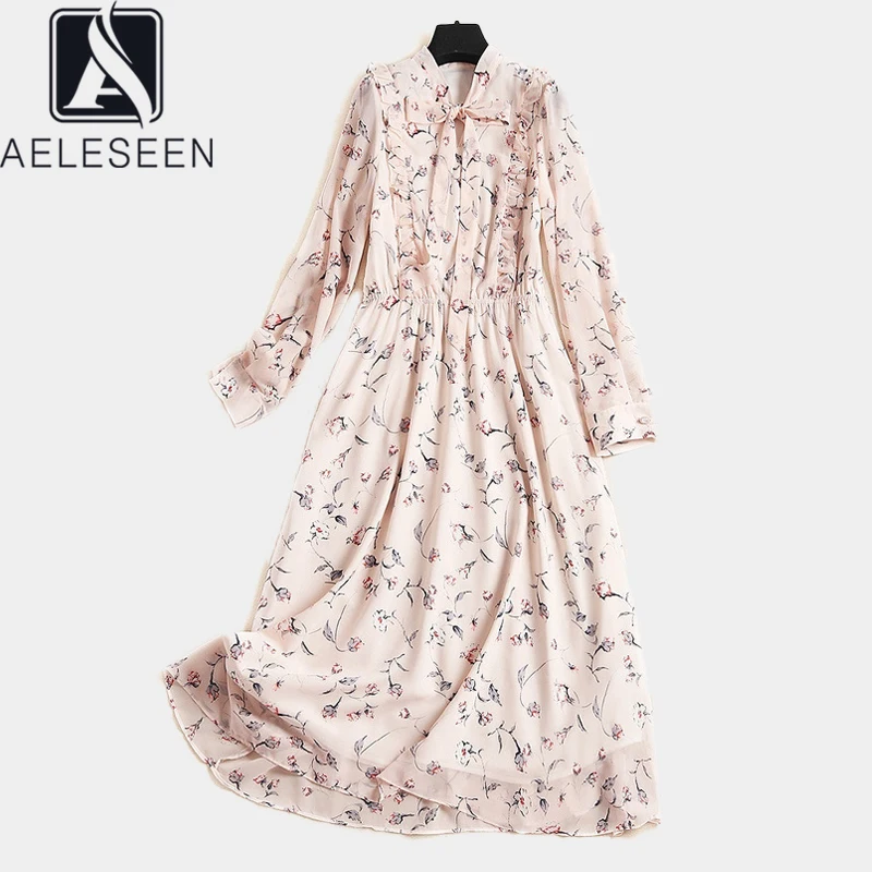 Женское платье с длинным рукавом AELESEEN модельное элегантное вечернее миди в стиле