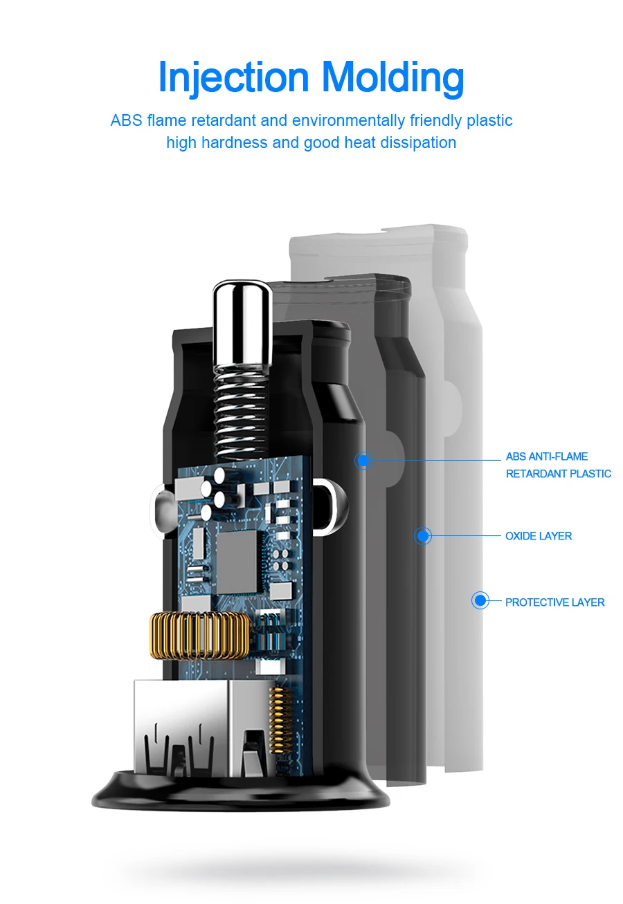 Автомобильное зарядное устройство Rocketek mi ni USB Quick Charge 3.1A автомобильное зарядное устройство для iPhone samsung Xiaomi mi QC3.0 QC Быстрая зарядка для мобильных телефонов