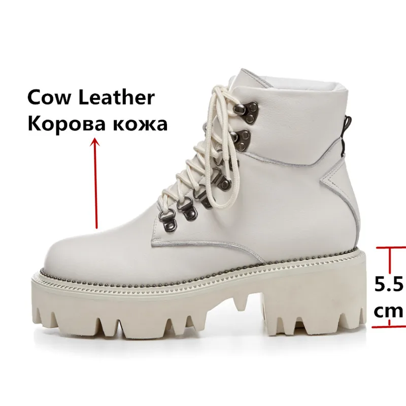 Tanie FEDONAS Punk kobiety mieszkania platforma botki jakość prawdziwej skóry metalowe wysokie obcasy impreza taniec buty kobieta śnieg buty