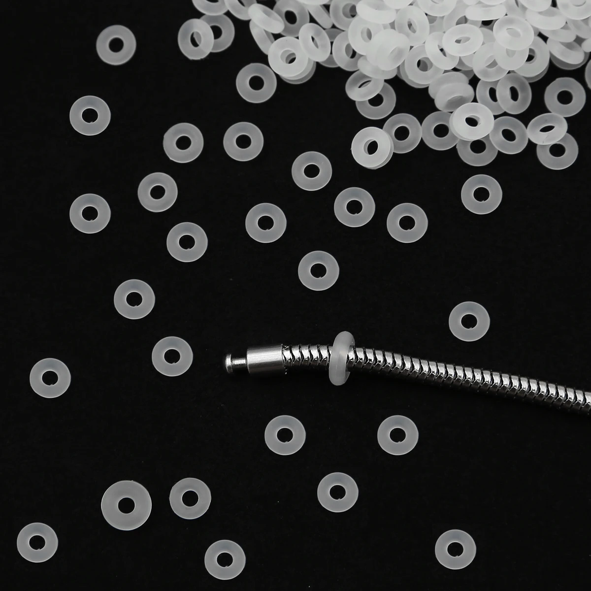 25Pcs/Lot White Rubber Clip Charms Safety Stopper Silicone Spacer Bead Fits Hole 2mm Original Fine Charm Bracelets & Necklaces