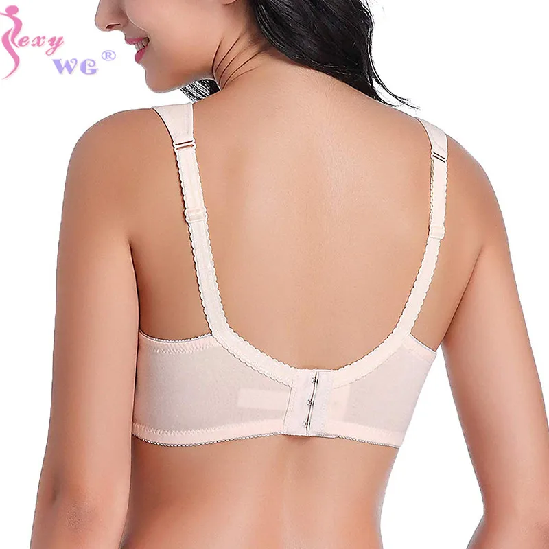 SEXYWG Nursing Bra Lightly Padded Plus Size Underwire for Breastfeeding Maternity Nursing Seamless Wirefree Full Coverage Bra