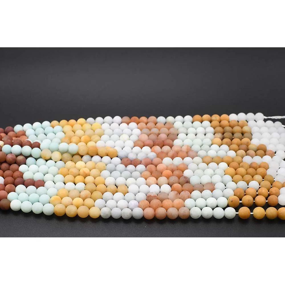 6-10mm AA Natural frosted surface Colored gemstone round Stone Beads For DIY necklace bracelet jewelry making 15 