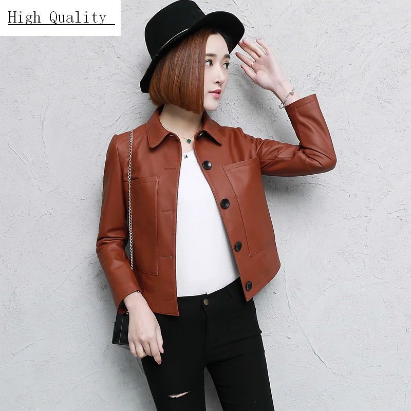 

100% Real Sheepskin Coat Female Genuine Leather Jackets Women Short Montone Jacket Plus Size Spring Clothes 2020 LWL1443
