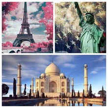 GATYZTORY 5D алмазная живопись Полная площадь DIY домашний декор мозаика Стразы картина на заказ одно здание одна страна 3 шт. в партии