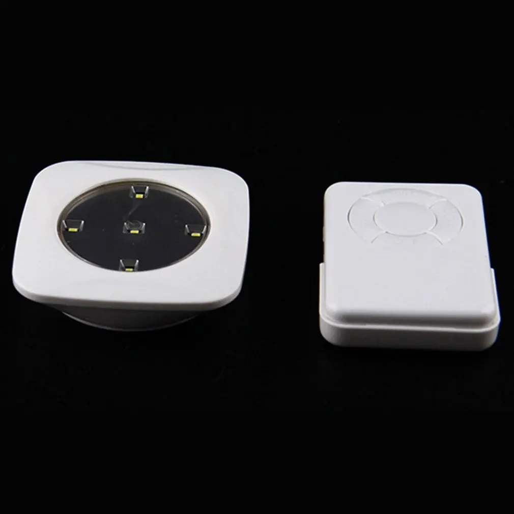 

5LED Pat Light Remote Control Battery-powered Wireless Night Lights Kitchen Under Cabinet Lighting for Closets Pantries