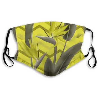 

African Plant Flower Pattern Unisex Anti-Pollution Mask Dust Mask with Filter Mask Black