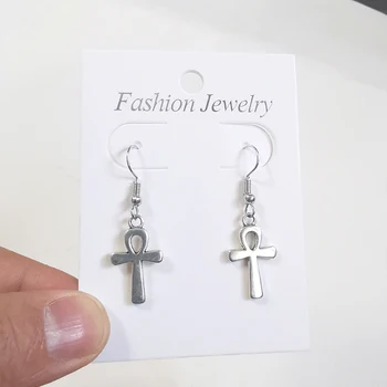 

New Fashion Vintage Ankh Cross Drop Dangle Earrings For Women Gift Goth Punk Bijoux Female Gold Earring Pendientes Kolczyki