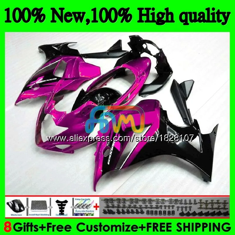 650 комплект для SUZUKI GSXF 650 GSX650F 08 09, 10, 11, 12, 13, 14, 45BS. 93 GSXF650 2008 розовый черный 2009 2010 2011 2012 2013 обтекатель - Цвет: No. 1
