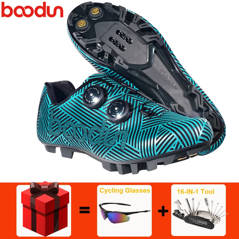 

BOODUN Cycling Shoes men sapatilha ciclismo mtb 16-IN-1 Tool Waterproof Mountain Bike Racing Self-Locking Athletic Bicycle Shoes