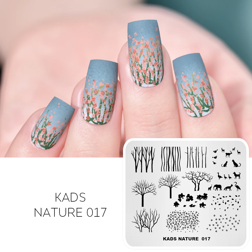 1pc Nail Art Stamp Template Nature Trees Leaves Flower Design Stamping Plate For Polish Transfer Image Stencil Tool | Красота и