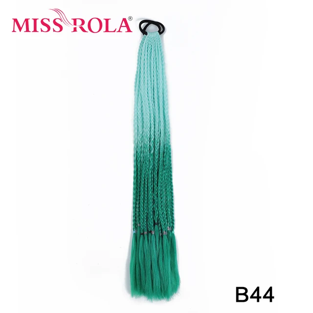 Synthetic Chignon Hair 60cm Hair Color Gradient Dirty Braided Ponytail Women Elastic Hair Rubber Band Hair Accessories Headband B44