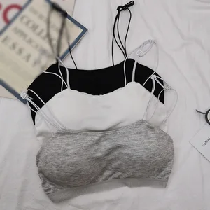 Women Intimate Fashion Seamless Brassiere Bras Women Full Cup Skin-friendl Bra Female Solid Color Cotton Tube Top