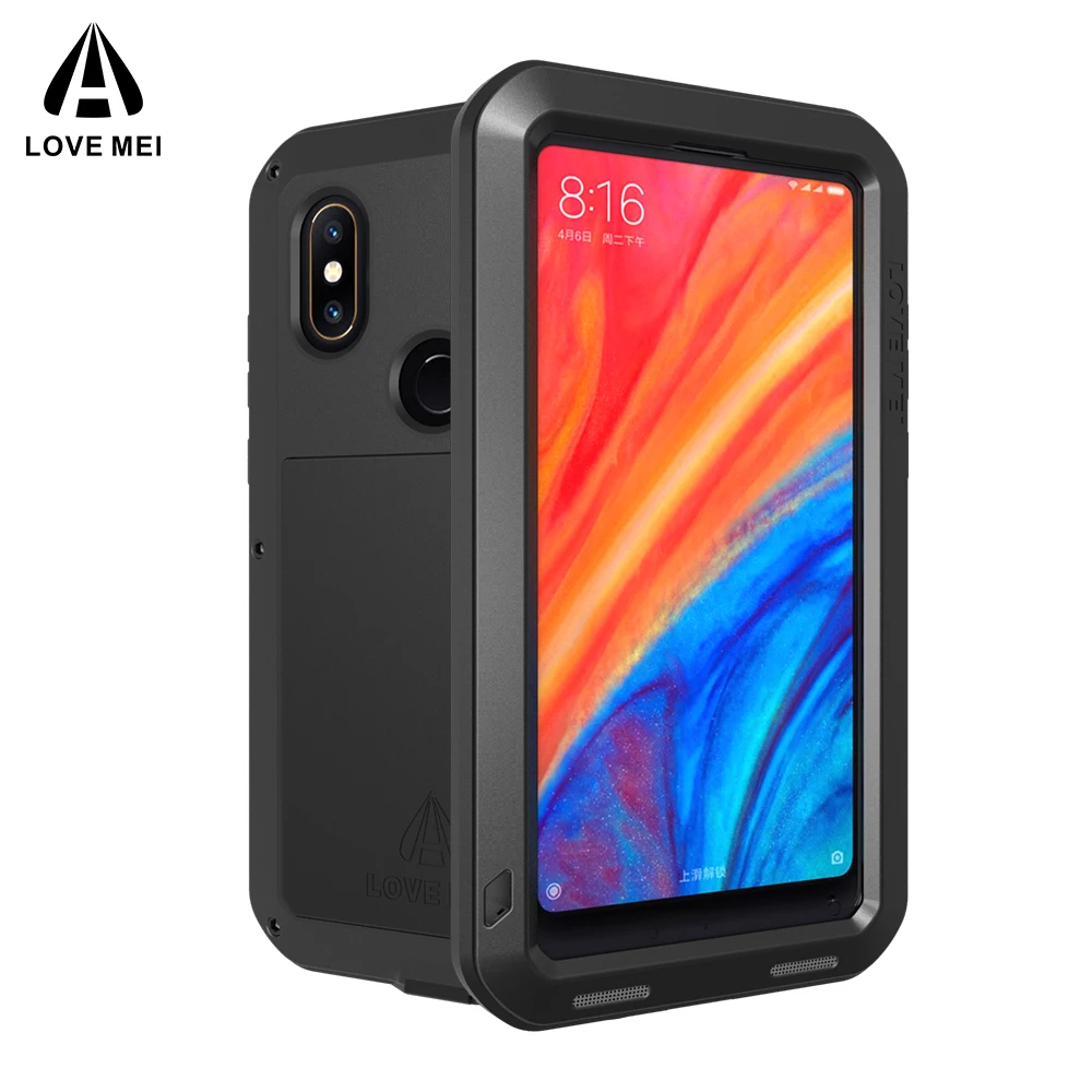 

For Xiaomi Mi Mix 2s Cover LOVE MEI Shock Dirt Proof Waterproof Resistant Metal Armor Cover Phone Case for Xiaomi Mix 2s 5.99''