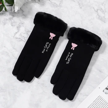 

Winter Windproof Women Gloves Touch Screen Female Black Full Finger Motorcycle Driving Gloves Keep Warm