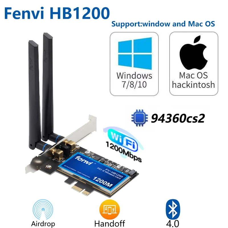 FV HB1200 Desktop MacOS Hackintosh BCM94360CS2 Wifi Card Dual band